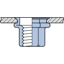 Blindnietmutter Stahl  M4  Kleiner Senkkopf Teilsechskant  geschlossen|0,5-3,0mm