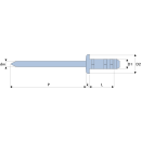 Multigrip Mehrbereichsblindniet Stahl/Stahl FK 3,2 X 09|1,0-4,0mm